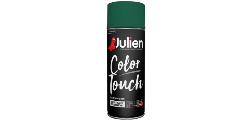 Peinture brillante multi-supports Color Touch Julien - Aérosol de 400 ml, vert basque RAL6005