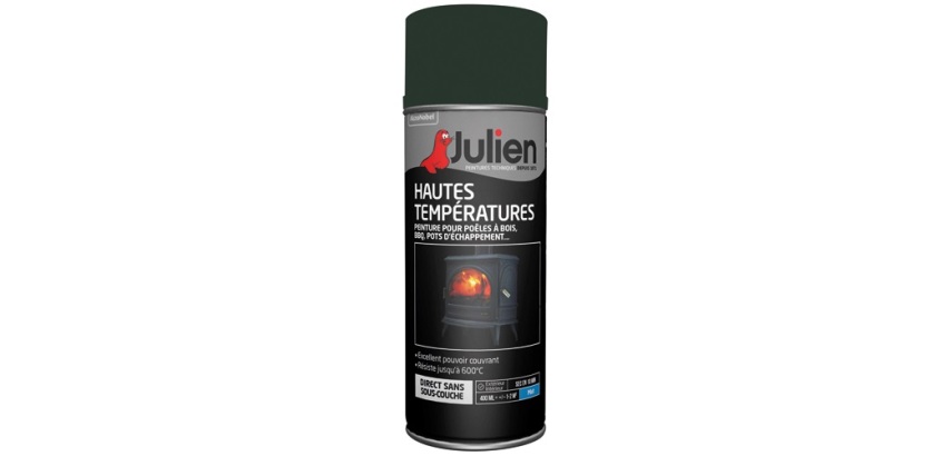 Bombe peinture Haute Température 400 ml - Gris Fonte Mat