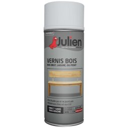 Vernis spécial bois Julien - Aérosol de 400 ml, incolore satin