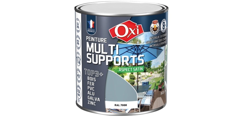 Peinture Satin Multi-supports 0.5 L Top 3+ - Gris Foncé