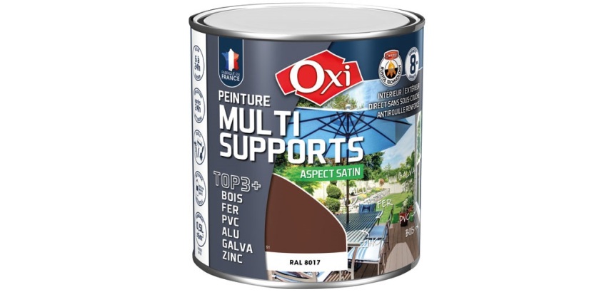 Peinture Satin Multi-supports 0.5 L Top 3+ - Brun