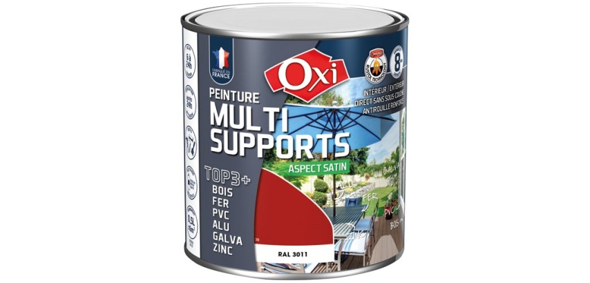 Peinture Satin Multi-supports 0.5 L Top 3+ - Bordeaux