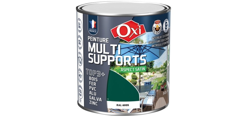 Peinture Satin Multi-supports 0.5 L Top 3+ - Vert Mousse