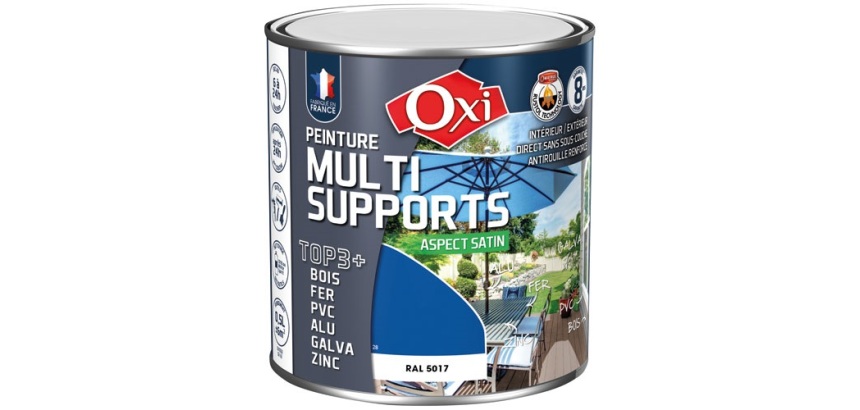 Peinture Satin Multi-supports 0.5 L Top 3+ - Bleu Vif