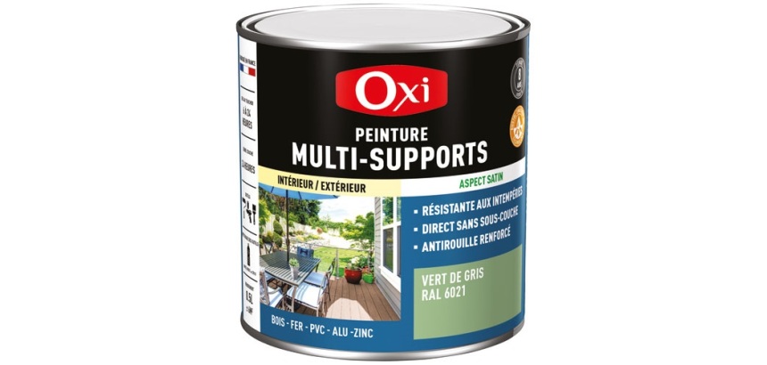 Peinture Satin Multi-supports 0.5 L Top 3+ - Vert de Gris