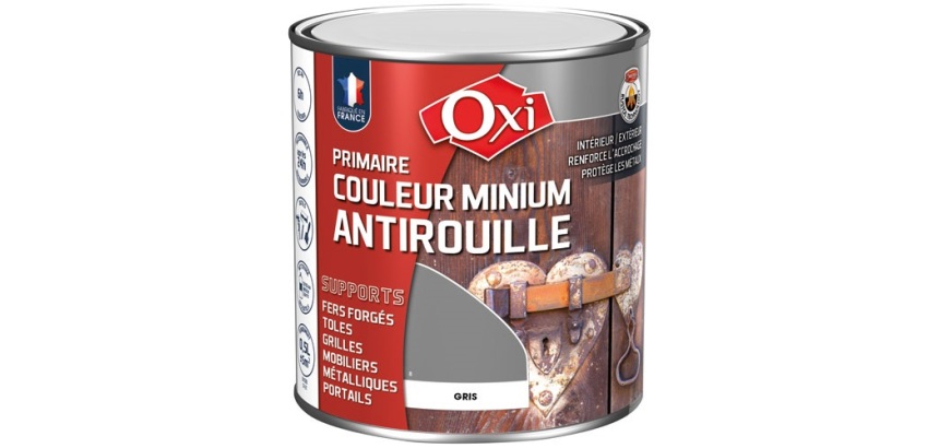 Peinture - Minium primaire antirouille - 500 mL - gris