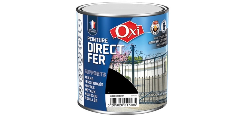 Peinture 0,5 L Brillante Direct Fer - Noir RAL 9005