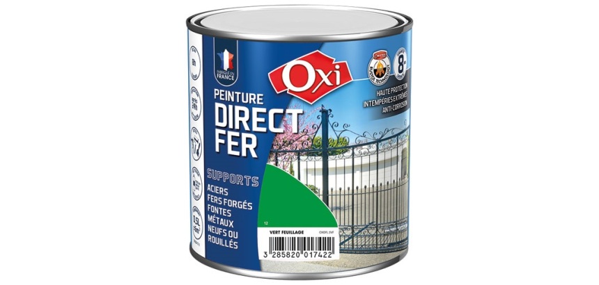 Peinture 0,5 L Brillante Direct Fer - Vert Feuillage RAL 6002