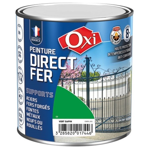 Peinture fer brillante - direct fer - intérieur - extérieur - 500 mL - vert