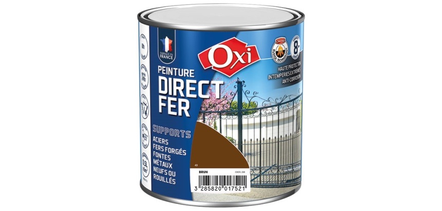 Peinture 0,5 L Brillante Direct Fer - Brun RAL 8007