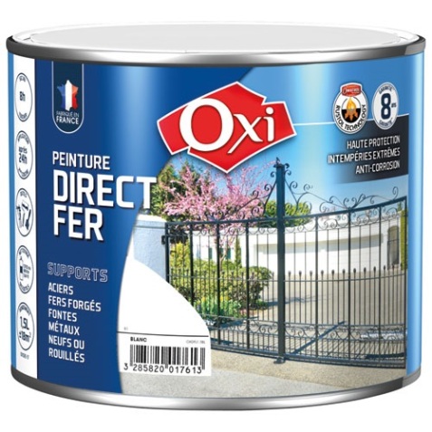 Peinture fer brillante - direct fer - intérieur - extérieur - 250 mL - blan