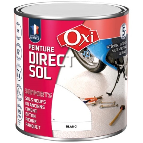 Peinture direct sol satin - 0.5 L - blanc