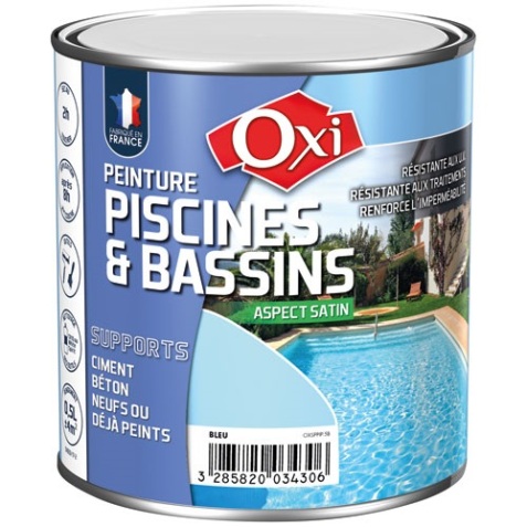 Peinture piscine bassin solvantée - 2.5 L - bleu