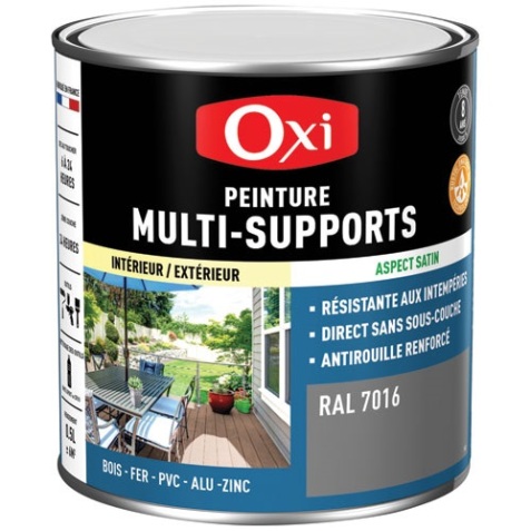Peinture satin TOP 3+ - multi-supports - intérieur et extérieur - 500 mL -
