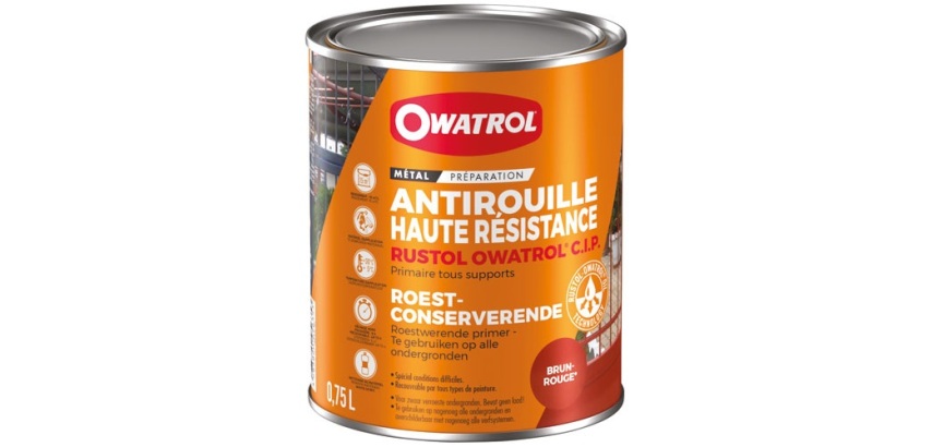 Primaire antirouille - haute résistance - CIP - 0.75 L - rouge brun (ox8)