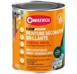 Peinture antirouille 0,75 L Brillante Rustol Déco - Vert Mousse RAL 6005