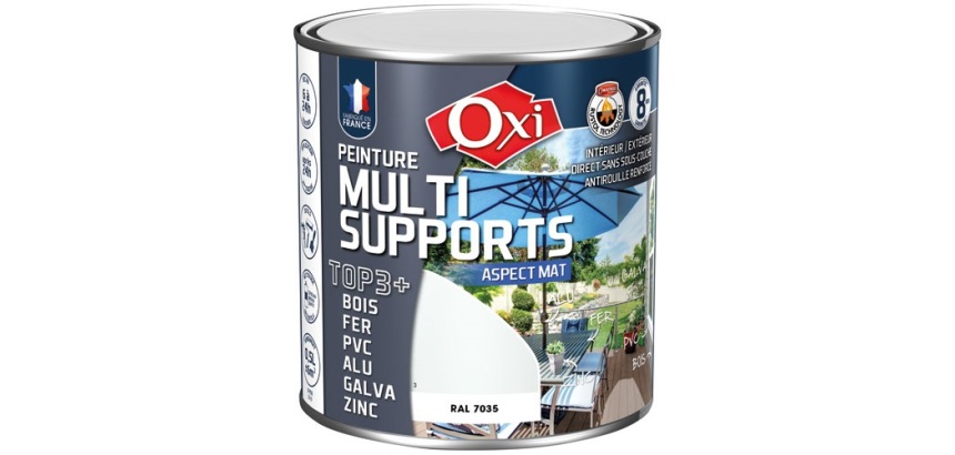 Peinture Mate Multi-supports 0.5 L Top 3+ - Gris Clair