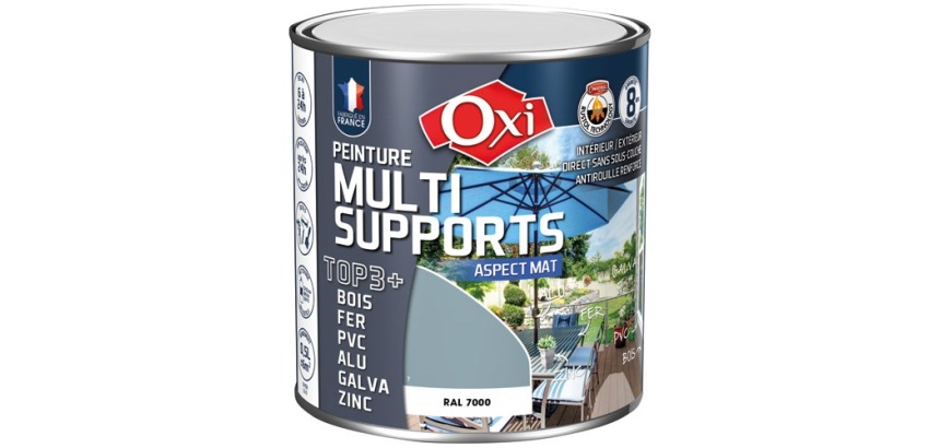 Peinture Mate Multi-supports 0.5 L Top 3+ - Gris Foncé