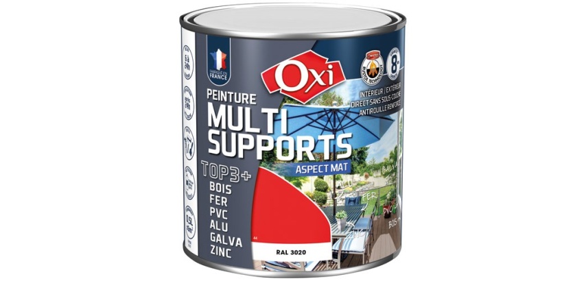 Peinture Mate Multi-supports 0.5 L Top 3+ - Rouge Vif