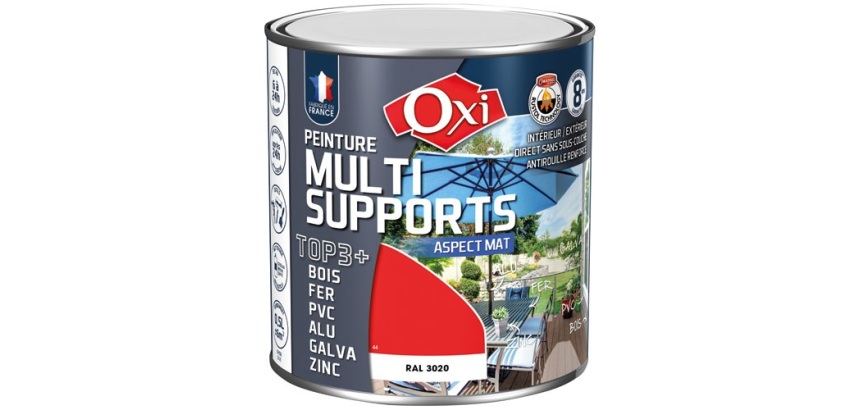 Peinture Mate Multi-supports 0.5 L Top 3+ - Rouge Vif