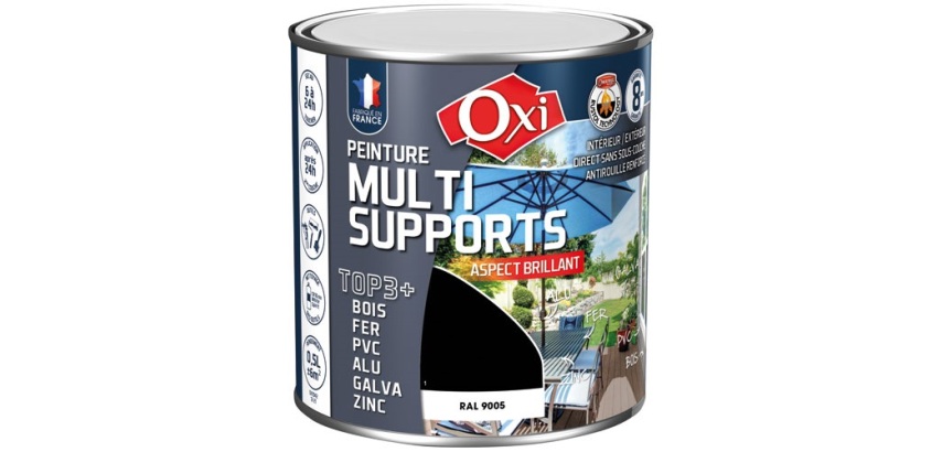 Peinture Brillante Multi-supports 0.5 L Top 3+ Noir