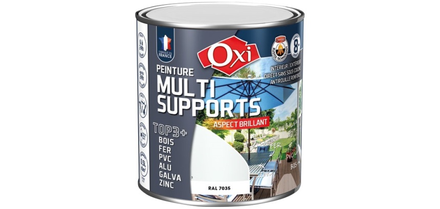 Peinture Brillante Multi-supports 0.5 L Top 3+ - Gris Clair