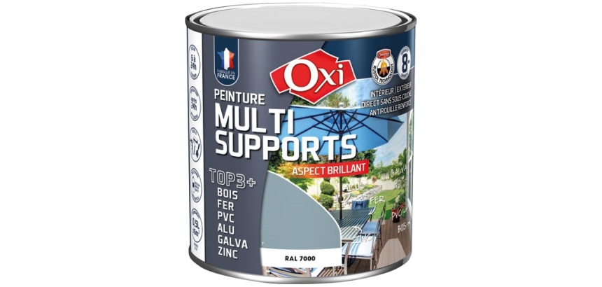 Peinture Brillante Multi-supports 0.5 L Top 3+ - Gris Foncé
