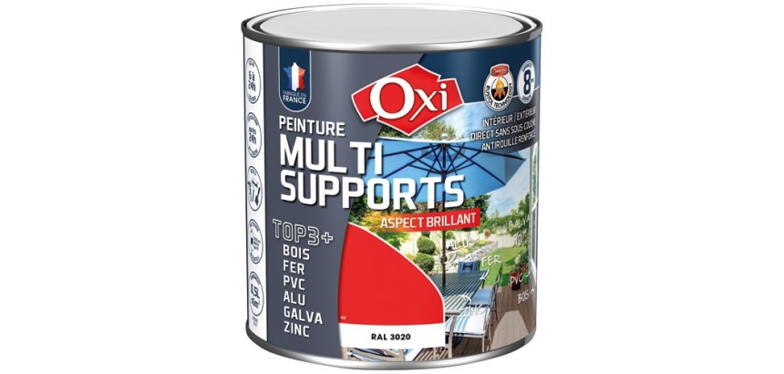 Peinture Brillante Multi-supports 0.5 L Top 3+ - Rouge Vif