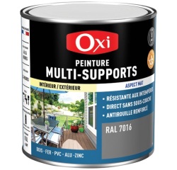 Peinture Mate Multi-supports 0.5 L Top 3+ - Gris Anthracite