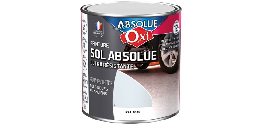 Peinture sol Veloutée 0,5 L Sol Absolue - Gris Clair