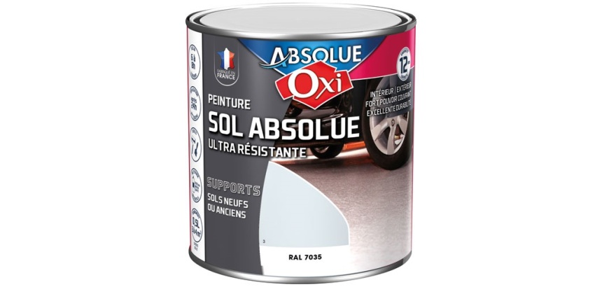 Peinture sol Veloutée 0,5 L Sol Absolue - Gris Clair