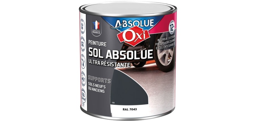 Peinture sol Veloutée 0,5 L Sol Absolue - Gris Carbone