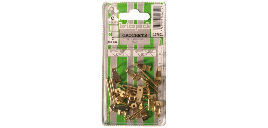 Crochet à tableau N°0 - lot de 15