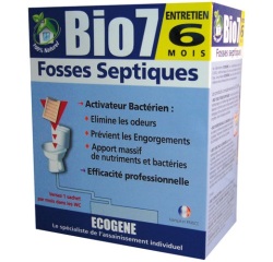 Activateur bactérien biologique de fosse septique Bio7 entretien 6 mois