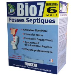 Activateur bactérien biologique de fosse septique Bio7 - entretien 6 mois -