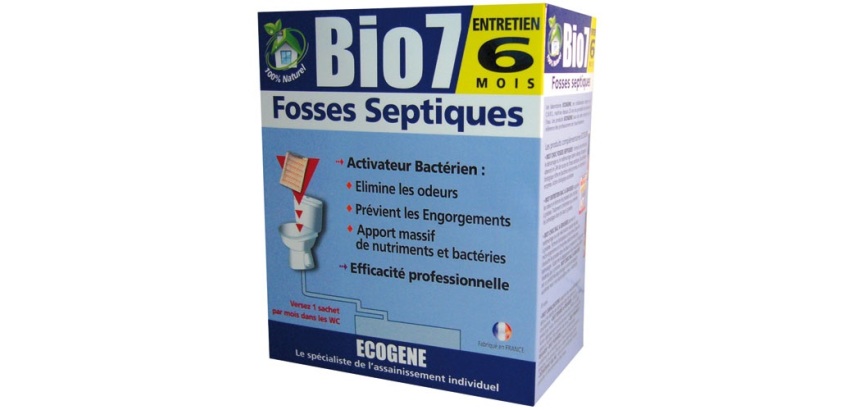Activateur bactérien biologique de fosse septique Bio7 entretien 6 mois