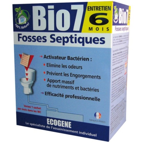 Activateur bactérien biologique de fosse septique Bio7 entretien 6 mois