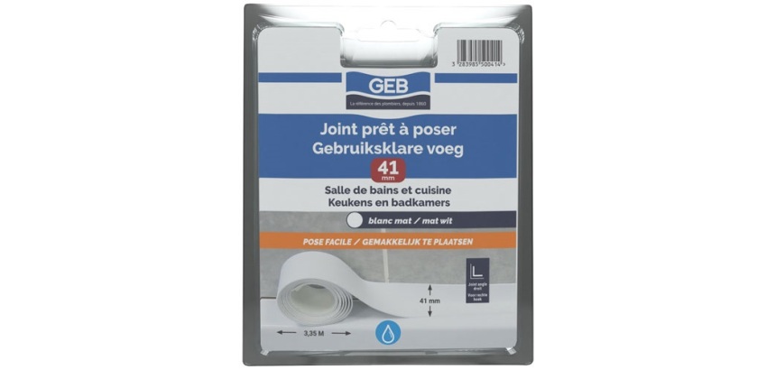 Joint étanchéité préformé 3m35 x22mm blanc