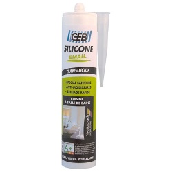 Mastic silicone - sanitaire - silicone pour émail - 280 mL - transparent