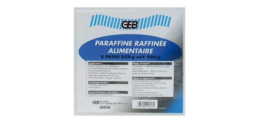 Paraffine alimentaire - pain 2 x 250 g