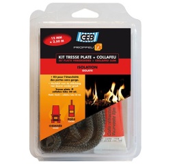 Tresse fibre verre plate kit Ø 15 mm x 2.5 m tube collafeu