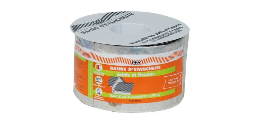 Bande d'étanchéité - joints et fissures - couleur alu - 75 mm x 10 m