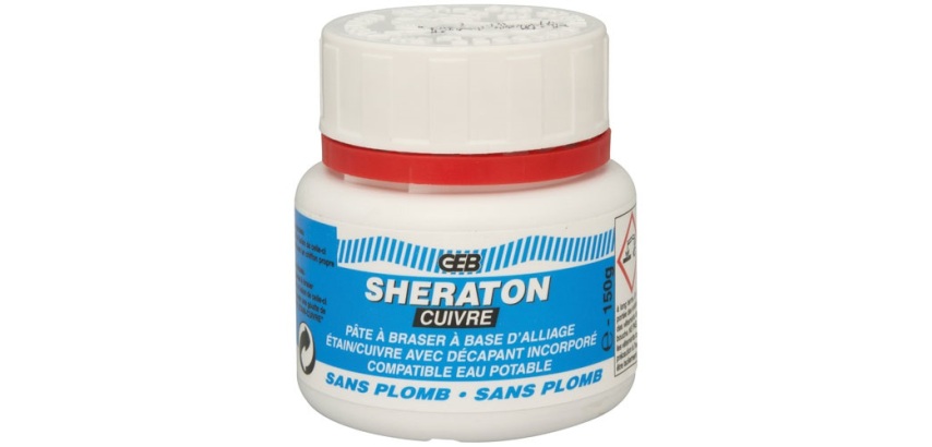 Pâte à braser et à étamer - base étain/cuivre - Sheraton cuivre - pot 150 m