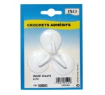 Crochet adhésif petit modèle - ovale - créamique - blanc - lot de 3