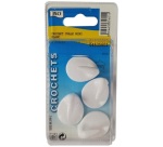 Crochet adhésif mini - ovale -  blanc - lot de 4