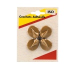 Crochet adhésif mini - ovale - créamique - crème - lot de 4
