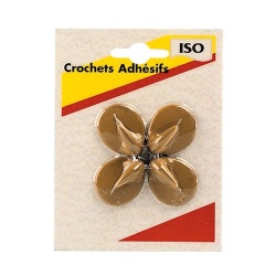 Crochet adhésif mini - ovale - créamique - crème - lot de 4
