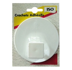Crochet adhésif - patère - grand modèle - blanc