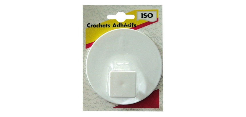 Crochet adhésif - patère - grand modèle - blanc
