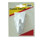 Crochet adhésif - triangle - blanc - lot de 2